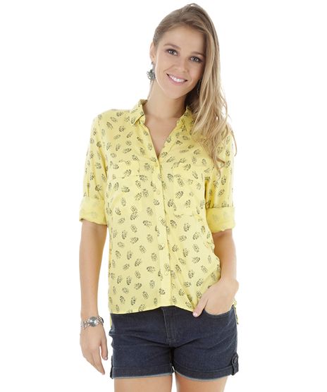 Camisa-Estampada-de-Robos-Amarela-8190416-Amarelo_1