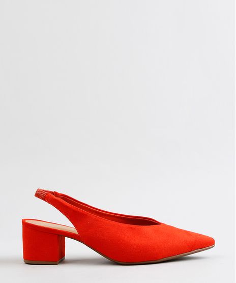 Scarpin-Bico-Fino-Feminino-em-Suede-com-Abertura-Laranja-9283942-Laranja_1
