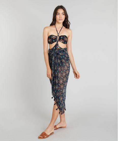 Canga-Cia--Maritima-Estampada-Boho-Chic-com-Tassel-Azul-Marinho-9262710-Azul_Marinho_1