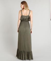 Vestido-Longo-Feminino-com-Babados-Verde-Militar-9252479-Verde_Militar_2