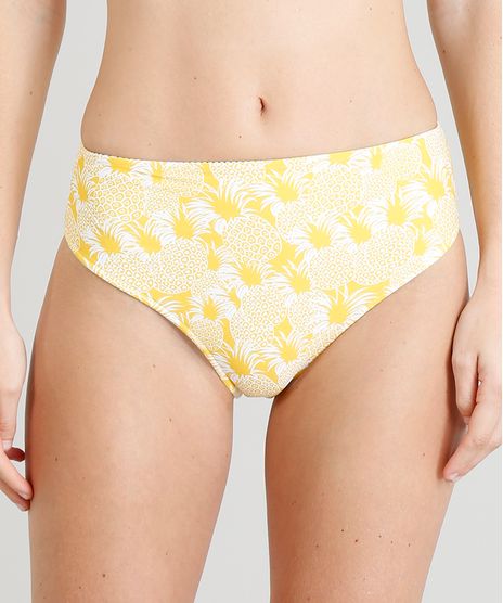 Biquini-Calcinha-Hot-Pant-Dupla-Face-Estampado-de-Abacaxi-com-Protecao-UV50--Amarelo-9234664-Amarelo_1