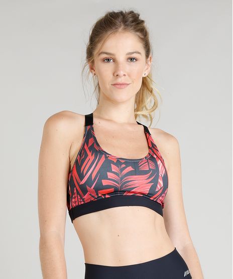 Top-Feminino-Esportivo-Ace-Estampado-de-Folhagem-com-Bojo-Removivel-Protecao-UV50--Preto-9315947-Preto_1