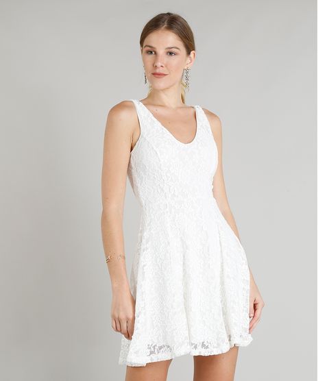 Vestido-Feminino-Curto-Evase-em-Renda-Decote-V-Off-White-9356433-Off_White_1
