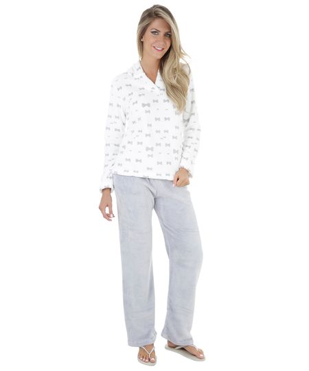 Pijama-com-Capuz-em-Plush-Branco-8228137-Branco_1 Pijama-com-Capuz-em-Plush-Branco-8228137-Branco_1