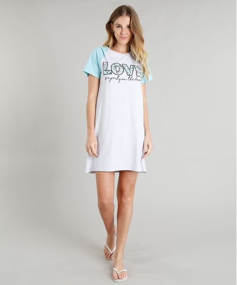 Camisola-Feminina-Raglan--Love--Manga-Curta-Cinza-Mescla-Claro-9296549-Cinza_Mescla_Claro_1