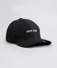 Bone-Masculino-Aba-Curva-com-Bordado--What-Ever--Preto-9374387-Preto_2
