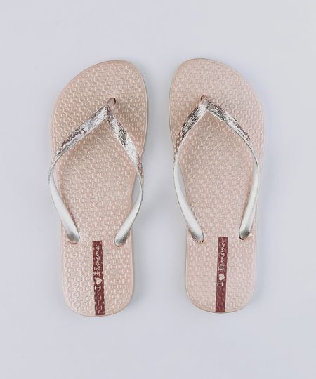 Chinelo Feminino Ipanema Glam Metalizado Rosê Menor preço em Chinelo Feminino Ipanema Glam Metalizado Rosê