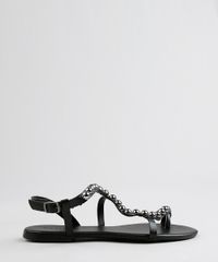 Rasteira-Feminina-com-Bolas-Metalizadas-Preta-9332936-Preto_1