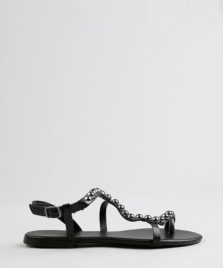 Rasteira-Feminina-com-Bolas-Metalizadas-Preta-9332936-Preto_1