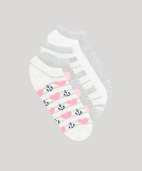 Kit-de-5-Meias-Femininas-Cano-Baixo--Cinza-Mescla-9320205-Cinza_Mescla_1