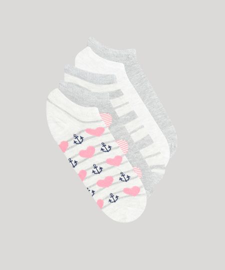 Kit-de-5-Meias-Femininas-Cano-Baixo--Cinza-Mescla-9320205-Cinza_Mescla_1