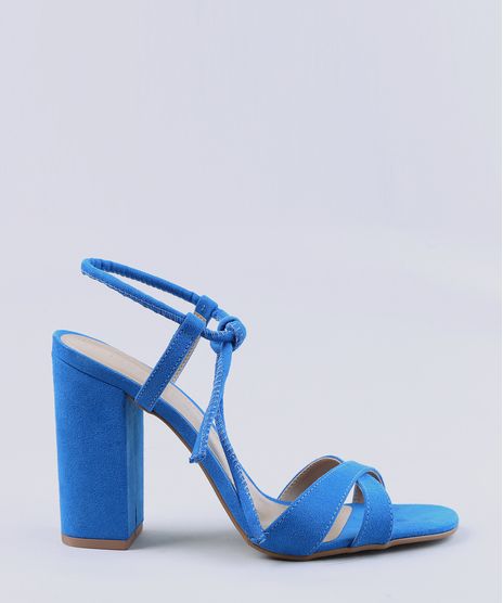 Sandalia-Feminina-Salto-Alto-com-No-em-Suede-Azul-Royal-9325201-Azul_Royal_1