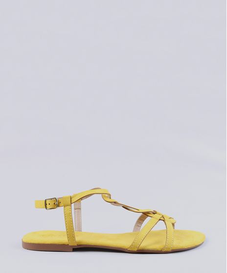 Rasteira-Feminina-em-Suede-Torcida-Mostarda-9332944-Mostarda_1