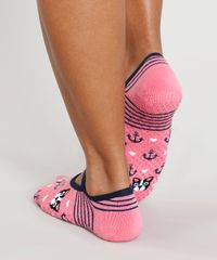 Meia-Sapatilha-Feminina-com-Estampa-de-Cachorro-e-Ancora-Rosa-9320209-Rosa_3
