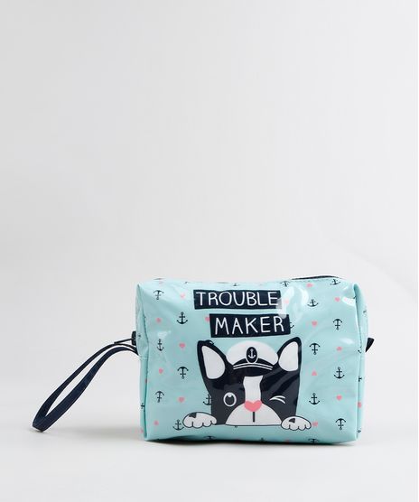 Necessaire-Feminina-Cachorro-Estampada-de-Ancoras-Verde-Claro-9322312-Verde_Claro_1