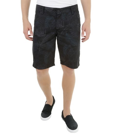 Bermuda-Estampada-de-Folhagem-Preta-8283169-Preto_1