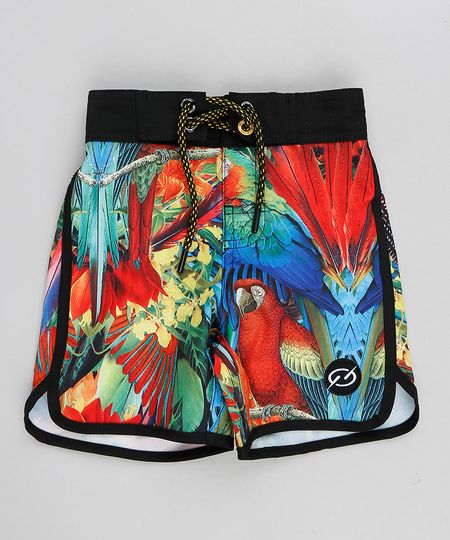 Bermuda Surf Infantil Blueman Tal Pai Tal Filho Estampada Araras Vermelha Menor preço em Bermuda Surf Infantil Blueman Tal Pai Tal Filho Estampada Araras Vermelha