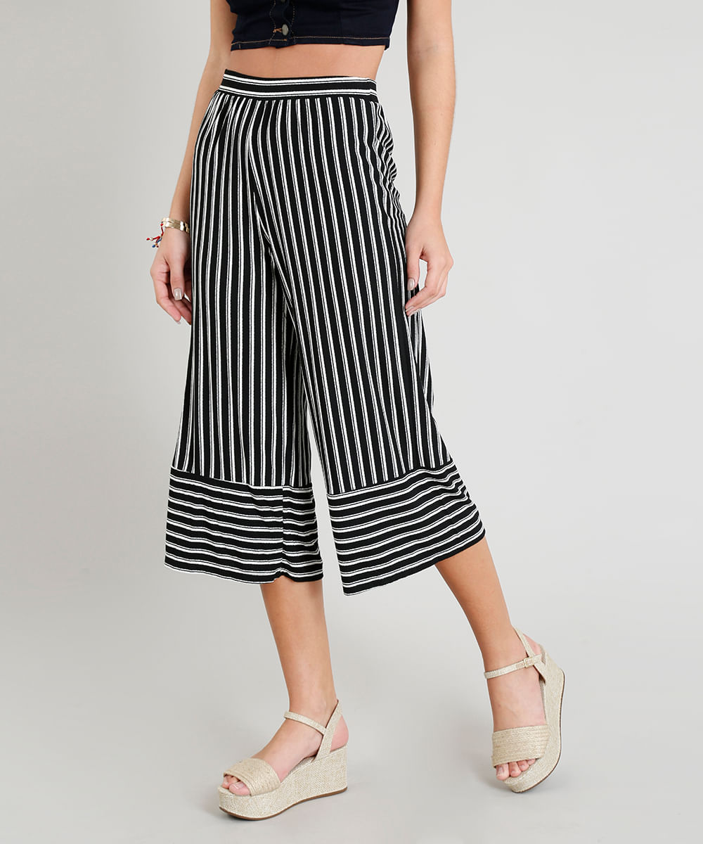 calça pantacourt preta cea