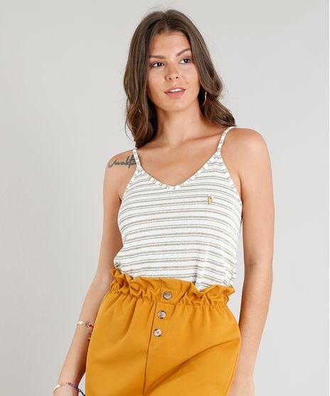 Regata-Feminina-Listrada-com-Lurex-e-Pingente-Prosperidade-Decote-V-Branca-9342381-Branco_1