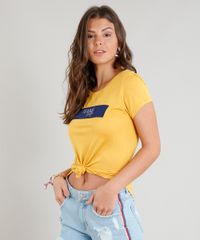 Blusa-Feminina--Texas--Manga-Curta-Decote-Redondo-Mostarda-9045820-Mostarda_1