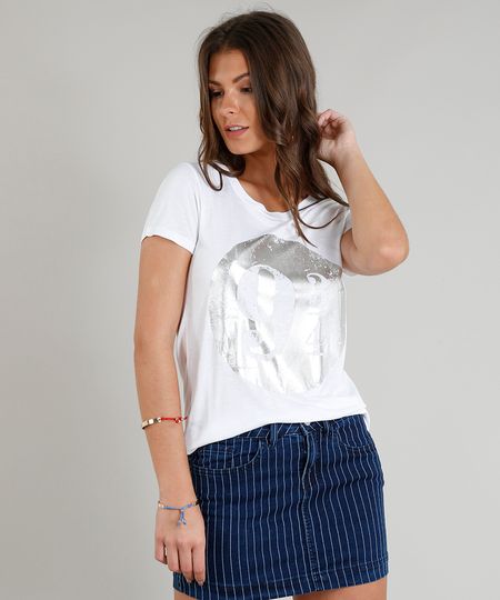 Blusa Feminina Harry Potter Metalizada Manga Curta Decote Redondo Off White Menor preço em Blusa Feminina Harry Potter Metalizada Manga Curta Decote Redondo Off White