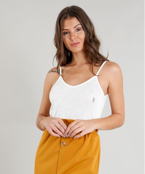 Regata-Feminina-com-Pingente-Felicidade-Decote-V-Branca-9342384-Branco_1