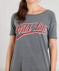 Blusa-Feminina--Wild-Life--com-Vazado-Manga-Curta-Decote-Redondo-Chumbo-9374047-Chumbo_4