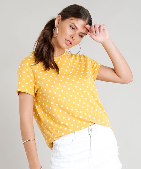 Blusa-Feminina-Estampada-de-Poas-Manga-Curta-Decote-Redondo-Mostarda-9348917-Mostarda_1 Blusa-Feminina-Estampada-de-Poas-Manga-Curta-Decote-Redondo-Mostarda-9348917-Mostarda_1