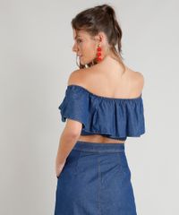 Blusa-Jeans-Ciganinha-Feminina-Cropped-Manga-Curta-Azul-Escuro-9372318-Azul_Escuro_2