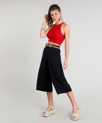Calca-Pantacourt-Feminina-de-Malha-com-Recorte-Preta-9336436-Preto_3