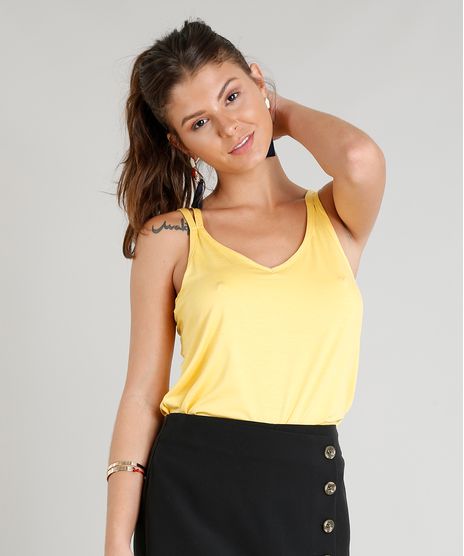 Regata-Feminina-Alcas-Cruzadas-Decote-V-Amarela-9330807-Amarelo_1