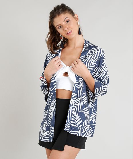 Kimono-Feminino-Estampado-de-Folhagem-Manga-Longa-Azul-Marinho-9389179-Azul_Marinho_1