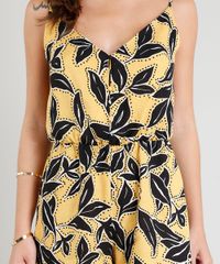 Macaquinho-Feminino-Estampado-Floral-Curto-com-Alcas-Finas-Amarelo-9262800-Amarelo_4