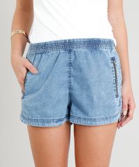 Short-Jeans-Feminino-Running-com-Ziper-no-Bolso-Azul-Claro-9370012-Azul_Claro_4