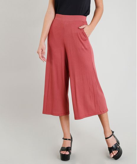 Calca-Feminina-Pantacourt-em-Malha-Canelada-Rosa-Escuro-9242941-Rosa_Escuro_1
