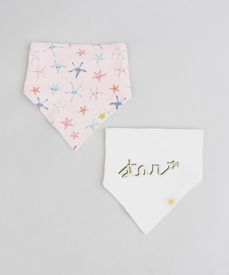 Kit de 2 Babadores Infantis Bandana Multicor - Único Menor preço em Kit de 2 Babadores Infantis Bandana Multicor - Único