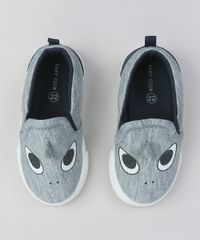 Tenis-Slip-On-Infantil-em-Moletom-Tubarao-Cinza-Mescla-9325399-Cinza_Mescla_4