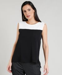 Regata-Feminina-com-Recortes-Bicolor-Decote-Redondo-Preta-9262399-Preto_1