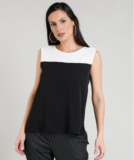 Regata-Feminina-com-Recortes-Bicolor-Decote-Redondo-Preta-9262399-Preto_1