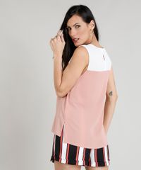 Regata-Feminina-com-Recortes-Bicolor-Decote-Redondo-Rose-9262399-Rose_2