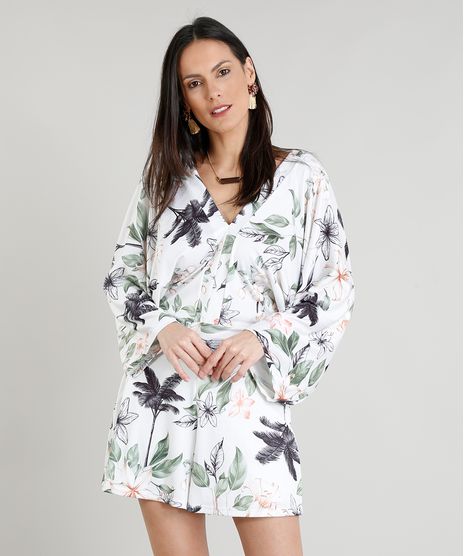 Macaquinho-Feminino-Estampado-Floral-Tropical-Manga-Longa-Decote-V-Bege-Claro-9355175-Bege_Claro_1