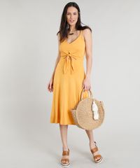 Vestido-Feminino-Midi-com-No-e-Recorte-Decote-V-Amarelo-9354719-Amarelo_3 Vestido-Feminino-Midi-com-No-e-Recorte-Decote-V-Amarelo-9354719-Amarelo_3