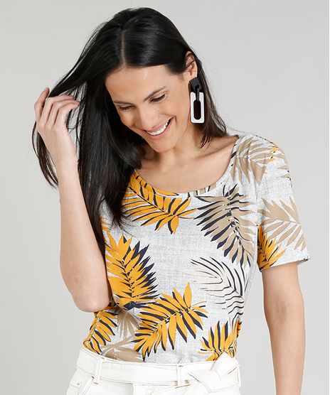 Blusa-Feminina-Estampada-de-Folhas-Decote-Redondo-Manga-Curta-Off-White-9350916-Off_White_1