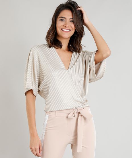 Blusa-Feminina-em-Trico-com-Decote-V-Transpassado-Bege-Claro-9368155-Bege_Claro_1