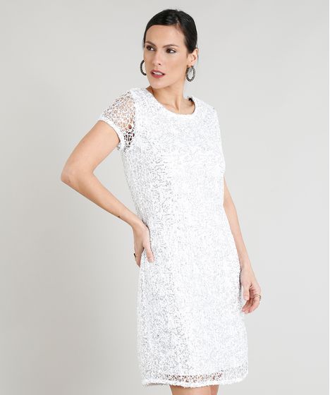 vestido branco paete