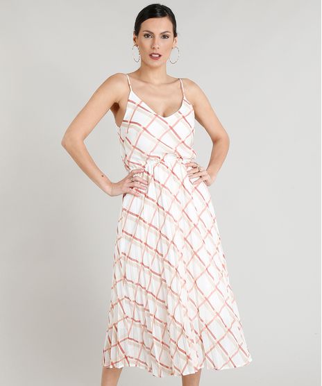 Vestido-Midi-Feminino-Plissado-Estampado-Xadrez-Decote-V-Alca-Fina-Branco-9273197-Branco_1