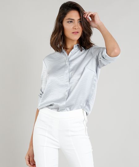 Camisa-Feminina-Acetinada-Manga-Longa-Prateada-9252454-Prateada_1 Camisa-Feminina-Acetinada-Manga-Longa-Prateada-9252454-Prateada_1