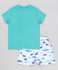 Conjunto-Infantil-de-Camiseta-Manga-Curta-Verde---Bermuda-Estampada-de-Tubarao-Branca-9321305-Branco_2