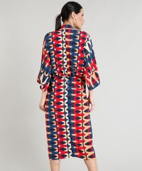 Vestido-Feminino-Midi-Estampado-Geometrico-com-Transpasse-Manga-Curta-Decote-V-Bege-9275645-Bege_2
