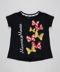 Blusa-Infantil-Minnie-Lacos-com-Glitter-Manga-Curta-Decote-Redondo-Preta-9348619-Preto_1